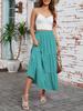 Arolina Maxi Skirt for Women Summer Boho Elastic High Waist Pleated A-Line Flowy Ruffle Swing Tiered Long Beach Skirt Dress view 3
