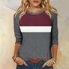 3/4 Sleeve Tops for Women 2025 Cute Raglan Color Block Crewneck Summer T Shirts Loose Spring Casual Dressy Blouses Boho Fashion Three Quarter Shirts Elegant Tunic Tops with Leggings Womens Shirts view 2