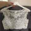 Appliques Sleeveless Wedding Bolero Scoop Bridal Wraps for Wedding Party Prom Crystal Beaded Bride Jacket Bolero Shrug (ivory,M) view 2