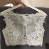 Appliques Sleeveless Wedding Bolero Scoop Bridal Wraps for Wedding Party Prom Crystal Beaded Bride Jacket Bolero Shrug (ivory,M) view 3