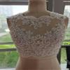 Appliques Sleeveless Wedding Bolero Scoop Bridal Wraps for Wedding Party Prom Crystal Beaded Bride Jacket Bolero Shrug (ivory,M) view 4
