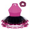 CHICTRY Kids Girls Shiny Sequined Ballet Tutu Dress Modern Jazz Latin Dance Costume Dancewear A1 Rose 10 Years view 2
