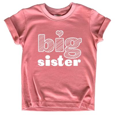Big Sister Shirt Big Sister Announcement Toddler Shirts Girl Promoted Outfit Baby Girls Heart tee (US, Age, 18 Months, Mauve)