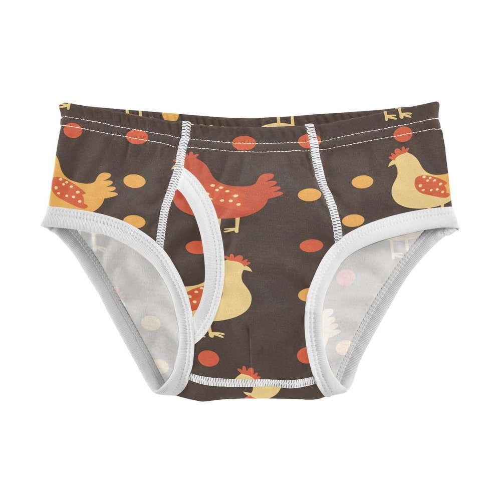 ALAZA Chicken Rooster Polka Dots Boys' Briefs Soft Underwear Available in Sizes 8y Multicolor