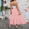 Arolina Maxi Skirt for Women Summer Boho Elastic High Waist Pleated A-Line Flowy Ruffle Swing Tiered Long Beach Skirt Dress Lightpink view 4