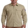 Ubon FR Shirts for Men Flame Resistant Long Sleeve Welding Shirt, Khaki XXL view 1