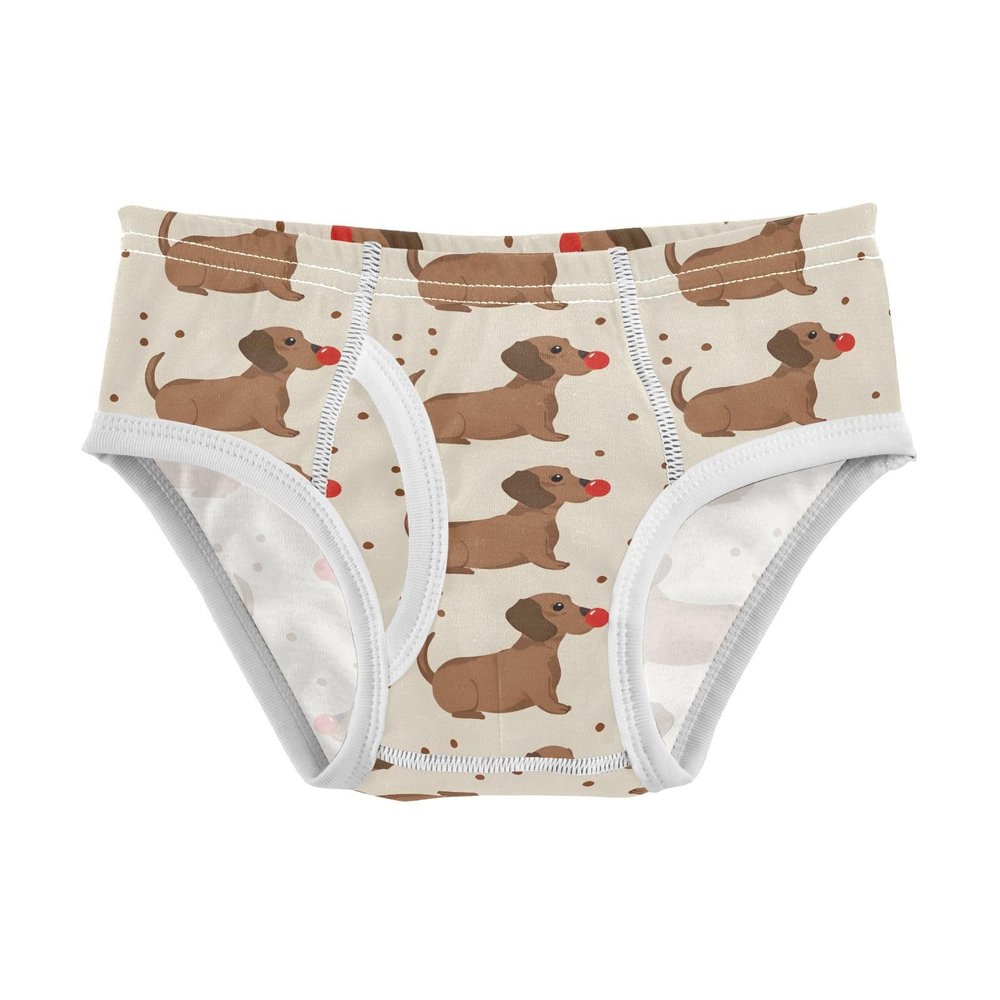 ALAZA Brown Dachshund Dog Polka Dots Boys' Briefs Soft Underwear Available in Sizes 6y