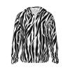 RLDOBOFE Sun Protection Hoodie for Men Women UPF 50+ Long Sleeve Rash Guard Jacket Zebra Print Lightweight Sun Shirt X-Large Black view 1