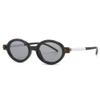 JRSMLF Oval Women Sunglasses Shades UV400 Retro Double Color Eyewear Men Rivets Sun Glasses,Black light gray,one size view 1