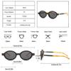 JRSMLF Oval Women Sunglasses Shades UV400 Retro Double Color Eyewear Men Rivets Sun Glasses,Black light gray,one size view 2