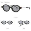JRSMLF Oval Women Sunglasses Shades UV400 Retro Double Color Eyewear Men Rivets Sun Glasses,Black light gray,one size view 4