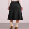 Allegra K Sweater Skirt for Women's High Waist Fall Stretchy Fishtail Cable Knit Midi Skirts Small Black view 2