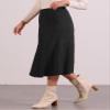 Allegra K Sweater Skirt for Women's High Waist Fall Stretchy Fishtail Cable Knit Midi Skirts Small Black view 3