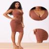 Allegra K Cut Out Dresses for Women's Party Twist Knot Ruched Bodycon Dress X-Small Brownish Red view 2