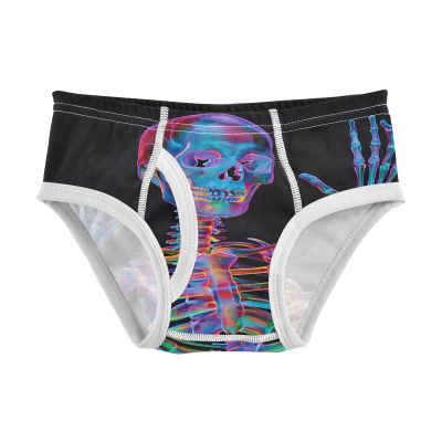 ALAZA Sugar Skull on Black Boys' Briefs Soft Underwear Available in Sizes 5t