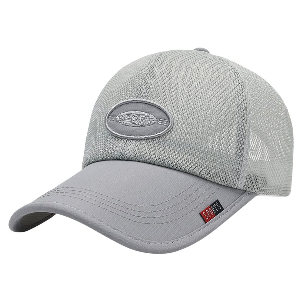 NineFit Basics Unisex Duck Tongue Hat Men Ladies Embroidered Letters Baseball Cap Mesh Breathable Cap Sunshade Mesh (Grey, One Size)