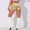 Allegra K Sequin Shorts for Women High Waist Party Night Out Concert Outfit Sparkly Mini Shorts Medium Gold view 2