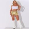 Allegra K Sequin Shorts for Women High Waist Party Night Out Concert Outfit Sparkly Mini Shorts Medium Gold view 3