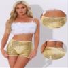 Allegra K Sequin Shorts for Women High Waist Party Night Out Concert Outfit Sparkly Mini Shorts Medium Gold view 4