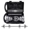 HAMEXLN Dumbells Dumbbell Set, Adjustable Weight Set Metal Links Used as Barbell, Chrome Weights Home Gym Workout Training Dumbell Set, 25kg, Silver view 1