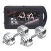HAMEXLN Dumbells Dumbbell Set, Adjustable Weight Set Metal Links Used as Barbell, Chrome Weights Home Gym Workout Training Dumbell Set, 25kg, Silver view 3
