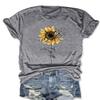 Sunflower Shirts for Women Faith Graphic Tees Short Sleeve Loose Fit Butterfly Teen Girls T Shirt Grey S view 1