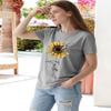 Sunflower Shirts for Women Faith Graphic Tees Short Sleeve Loose Fit Butterfly Teen Girls T Shirt Grey S view 3