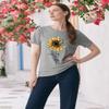 Sunflower Shirts for Women Faith Graphic Tees Short Sleeve Loose Fit Butterfly Teen Girls T Shirt Grey S view 4