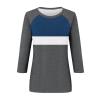 3/4 Sleeve Tops for Women 2025 Cute Raglan Color Block Crewneck Summer T Shirts Loose Fitting Casual Spring Blouses Three Quarter Length Vacation Beach Y2K Tunic Tops Woman Clothes Womens Shirts view 4