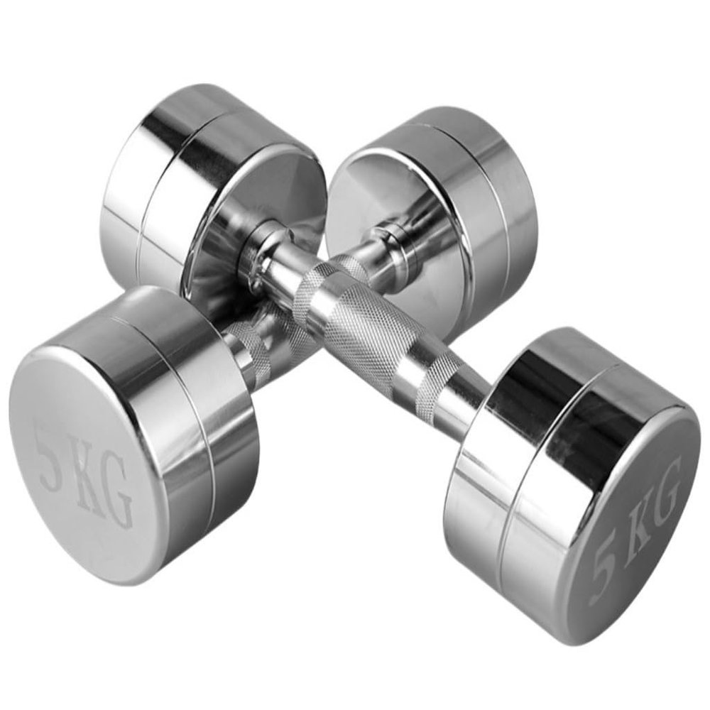 HAMEXLN Dumbells Stainless Steel Dumbbells Electroplated Pure Steel Dumbbells For Men And Women 1-10kg Fitness Dumbbells Dumbell Set, 6kg, Silver