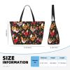 AMAZWI Cute Rooster Chickens Large Beach Tote Bag,Women Sandproof Zipper Beach Travel Bag For Travel Vacation Gym view 4