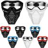 RoundFunny 8 Pack Tactical Mask for Kids with Safety Goggles to Protect Eyes, Full Mask Eye Protection for Christmas Kids Gifts CS Airsoft Shooting Game Party(Light Color) view 1