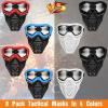 RoundFunny 8 Pack Tactical Mask for Kids with Safety Goggles to Protect Eyes, Full Mask Eye Protection for Christmas Kids Gifts CS Airsoft Shooting Game Party(Light Color) view 2