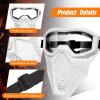 RoundFunny 8 Pack Tactical Mask for Kids with Safety Goggles to Protect Eyes, Full Mask Eye Protection for Christmas Kids Gifts CS Airsoft Shooting Game Party(Light Color) view 4