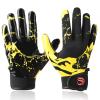 Goporoy Youth Football Gloves for Kids Excellent Grip Football Receiver Gloves, ICY Gold Youth XS/S view 1