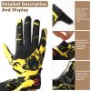 Goporoy Youth Football Gloves for Kids Excellent Grip Football Receiver Gloves, ICY Gold Youth XS/S view 3
