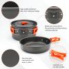 THTYBROS 17pcs Camping Cookware Kit, 0.45Gal Pot, 7inches Pan,0.30Gal Kettle Set with 2 Set Stainless Steel Cups Plates Forks Knives Spoons for Hiking,Camping,Backpacking,Outdoor Cooking and Picnic view 3
