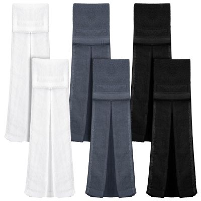 Moukeren 6 Pcs Football Towel Cotton Quarterback Football Field Hand Towel with Hook and Loop Fastener for Sports Football Golf Gym Accessories(Black, White, Gray)