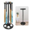 TP Baseball Bat Holder Display Rack, Solid Wood Baseball Bat Stand Holder Organizer,Softball Bat Rack, Sturdy Baseball Bat Holder Storage Rack Holds 10 Bats-Black view 1
