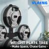 Weight Plate Storage Rack, Wall Mounted Bumper Plate Weight Rack Storage, Space Saving Strength Training Plate Trees for Garage Home Gym Strength Training, Load Up to 700 LBS, 3-Peg, Fit 2" Plates (Weight Plate Storage Wall Mount) view 2