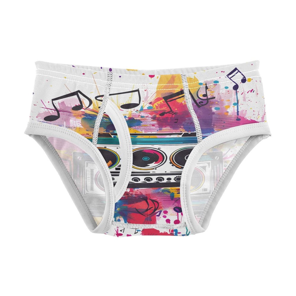 ALAZA Musical Note Watercolor Boys' Briefs Soft Underwear Available in Sizes 8y Multicolor