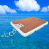 YJFEDCC Inflatable Dock Island Raft Water Dock Mat, Floating Dock Platform for Swimming Pool Lake Beach Ocean with EVA Anti-Slip Mat,1.5 * 2.5m/4.9 * 8.2ft view 1