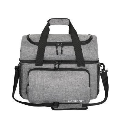 LARIPOP 2 Ball Bowling Bag, Double Bowling Ball Bag with Dual Padded Holder & Shoe Compartment- Fits Shoes Up to Mens Size 16 and Accessories,Grey