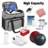 LARIPOP 2 Ball Bowling Bag, Double Bowling Ball Bag with Dual Padded Holder & Shoe Compartment- Fits Shoes Up to Mens Size 16 and Accessories,Grey view 3