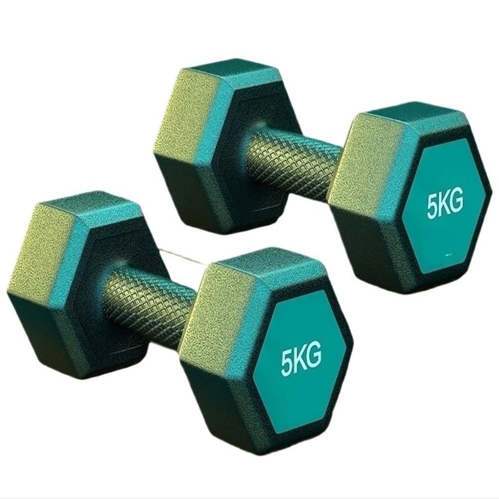 HAMEXLN Dumbells Rubberized Dumbbells For Men And Women, Home Fitness Equipment For Arm Muscle Training, 5kg, 10/20kg Pairr Dumbell Set, 4kg, Green