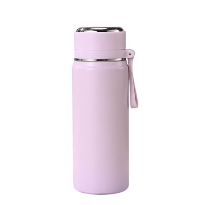 Generic Water Bottle 64 oz Water Bottle with Time Marker & Fruit Strainer, Leak-proof BPA Free (Purple)
