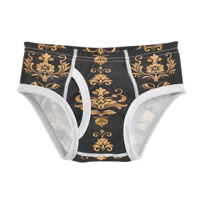 ALAZA Gold Flower Elegant Boys' Briefs Soft Underwear Available in Sizes 2t