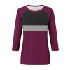 3/4 Length Sleeve Womens Tops Summer Raglan Contrast Crew Neck T Shirts 2025 Loose Fitting Casual Spring Blouses Trendy Three Quarter Length Sleeve Tunic Tops to Wear with Leggings Womens Tshirts view 3