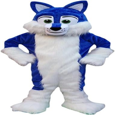 Blue Husky Dog Mascot Costume Adult Size for Men & Women with Built-in Fan Inside the Head