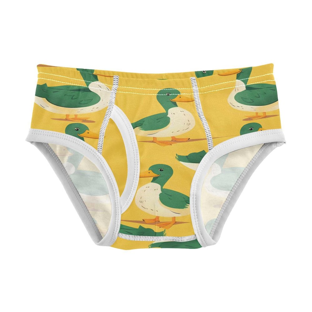 ALAZA Duck Green Yellow Boys' Briefs Soft Underwear Available in Sizes 5t